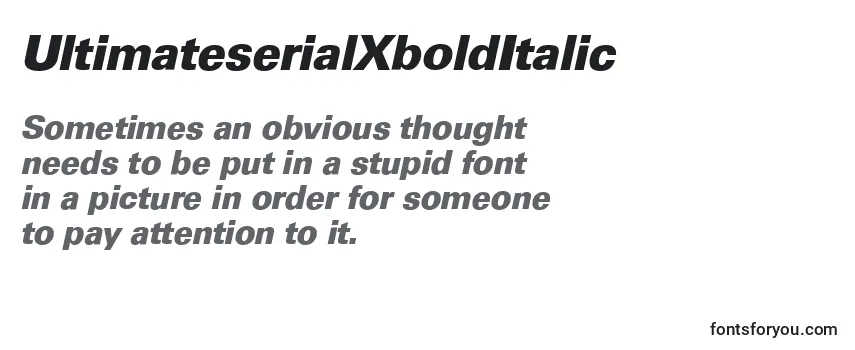 Review of the UltimateserialXboldItalic Font