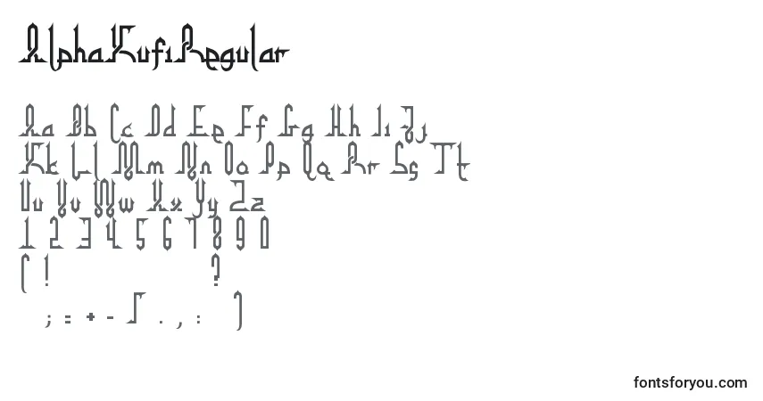 AlphaKufiRegular Font – alphabet, numbers, special characters