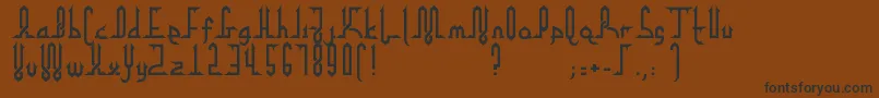 フォントAlphaKufiRegular – 黒い文字が茶色の背景にあります