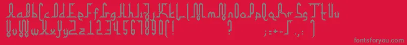 フォントAlphaKufiRegular – 赤い背景に灰色の文字
