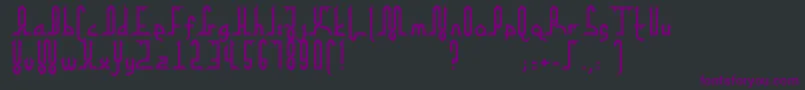 Czcionka AlphaKufiRegular – fioletowe czcionki na czarnym tle