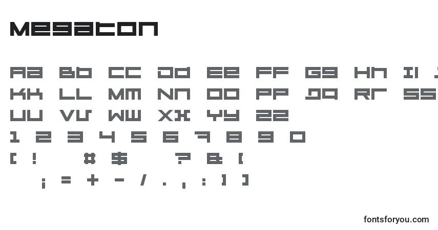 Schriftart Megaton – Alphabet, Zahlen, spezielle Symbole