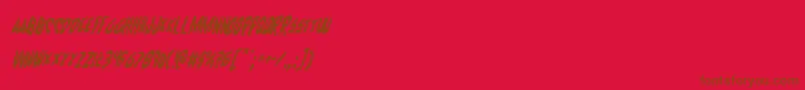 Czcionka Cyruscondital – brązowe czcionki na czerwonym tle