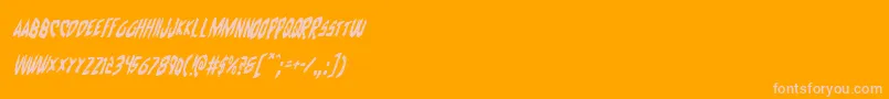 Cyruscondital-Schriftart – Rosa Schriften auf orangefarbenem Hintergrund