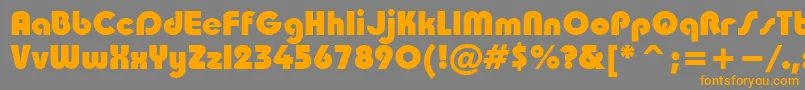 フォントTaurusheavyNormal – オレンジの文字は灰色の背景にあります。