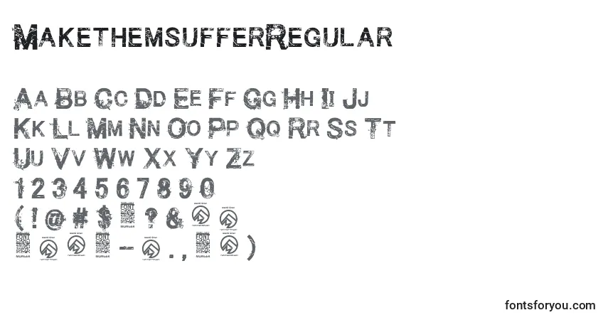 Schriftart MakethemsufferRegular (39289) – Alphabet, Zahlen, spezielle Symbole