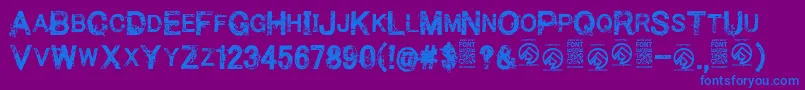 MakethemsufferRegular Font – Blue Fonts on Purple Background