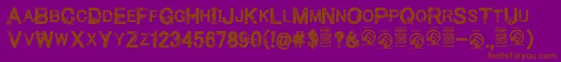 MakethemsufferRegular-Schriftart – Braune Schriften auf violettem Hintergrund