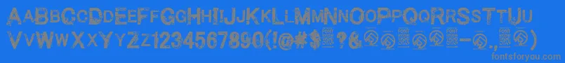 Fonte MakethemsufferRegular – fontes cinzas em um fundo azul