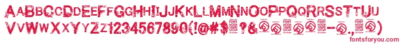 フォントMakethemsufferRegular – 白い背景に赤い文字