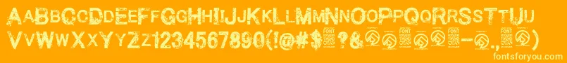 Fonte MakethemsufferRegular – fontes amarelas em um fundo laranja