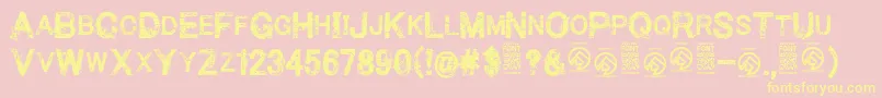 Fonte MakethemsufferRegular – fontes amarelas em um fundo rosa