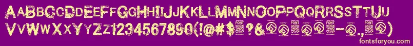 Fonte MakethemsufferRegular – fontes amarelas em um fundo roxo