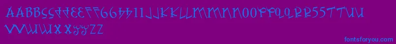 NumbafontRegular-Schriftart – Blaue Schriften auf violettem Hintergrund