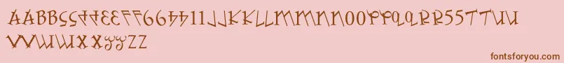 NumbafontRegular Font – Brown Fonts on Pink Background