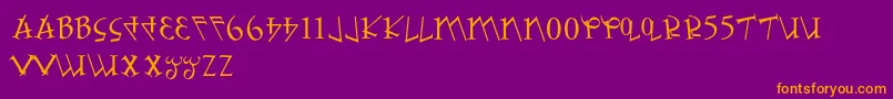 NumbafontRegular Font – Orange Fonts on Purple Background