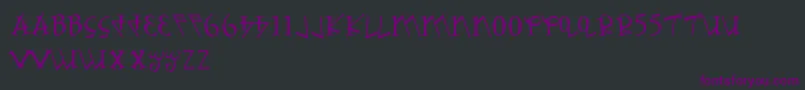 Czcionka NumbafontRegular – fioletowe czcionki na czarnym tle