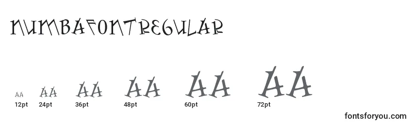 NumbafontRegular Font Sizes