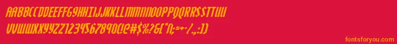 Zollernital-Schriftart – Orangefarbene Schriften auf rotem Hintergrund