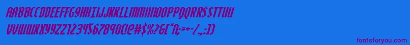 Zollernital-Schriftart – Violette Schriften auf blauem Hintergrund