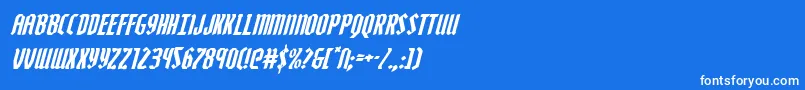 Шрифт Zollernital – белые шрифты на синем фоне