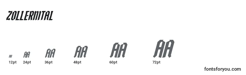 Zollernital Font Sizes