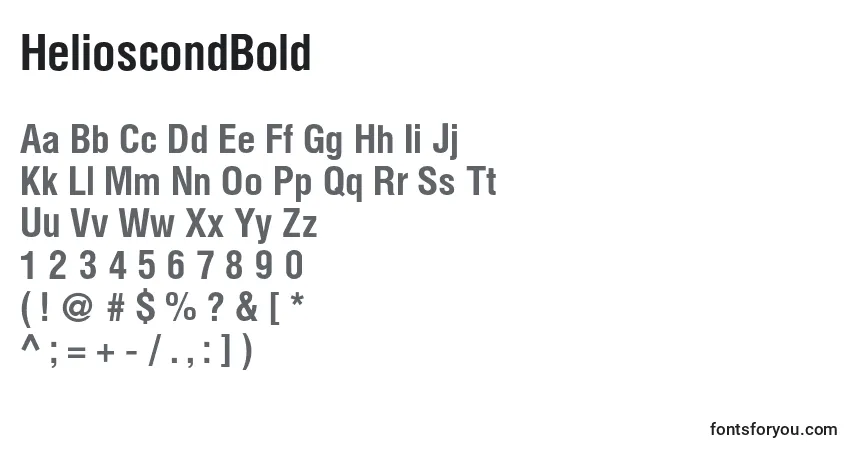 Czcionka HelioscondBold – alfabet, cyfry, specjalne znaki