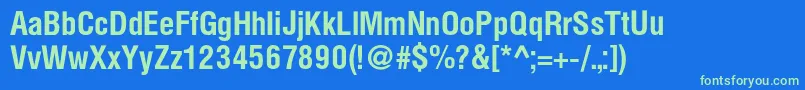 HelioscondBold Font – Green Fonts on Blue Background