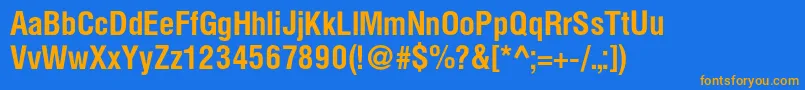 HelioscondBold Font – Orange Fonts on Blue Background