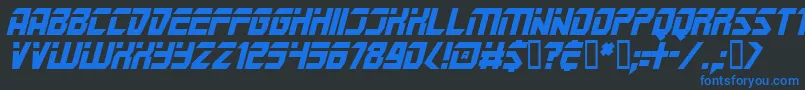 MarspoliceI Font – Blue Fonts on Black Background