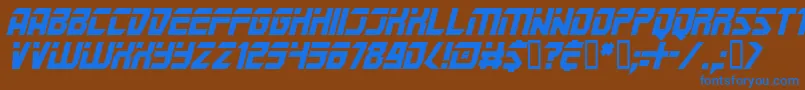 MarspoliceI Font – Blue Fonts on Brown Background