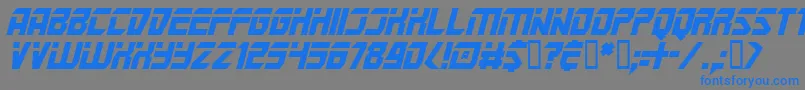 フォントMarspoliceI – 灰色の背景に青い文字