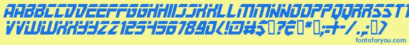 MarspoliceI Font – Blue Fonts on Yellow Background