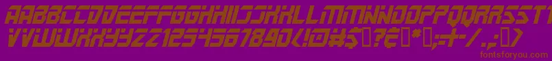 フォントMarspoliceI – 紫色の背景に茶色のフォント