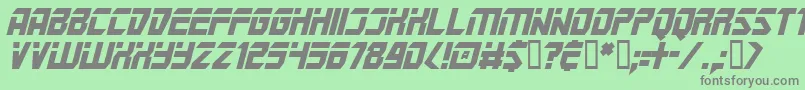 フォントMarspoliceI – 緑の背景に灰色の文字