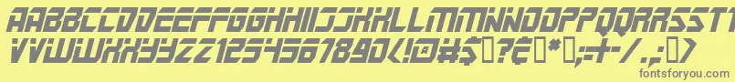 フォントMarspoliceI – 黄色の背景に灰色の文字