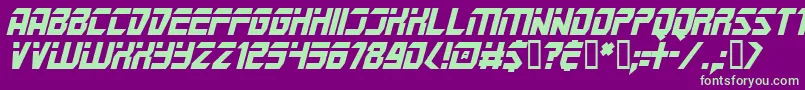 Шрифт MarspoliceI – зелёные шрифты на фиолетовом фоне