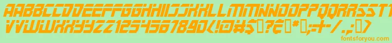 MarspoliceI Font – Orange Fonts on Green Background