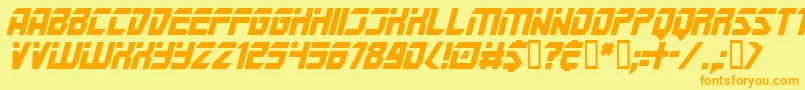 フォントMarspoliceI – オレンジの文字が黄色の背景にあります。