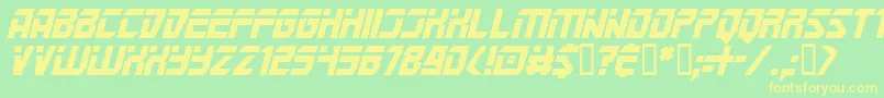 MarspoliceI Font – Yellow Fonts on Green Background