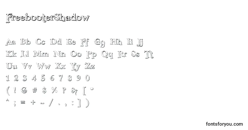 Schriftart FreebooterShadow – Alphabet, Zahlen, spezielle Symbole