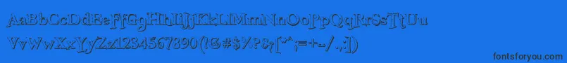 FreebooterShadow Font – Black Fonts on Blue Background