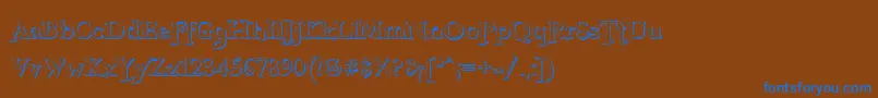 FreebooterShadow Font – Blue Fonts on Brown Background