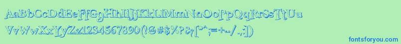 FreebooterShadow Font – Blue Fonts on Green Background