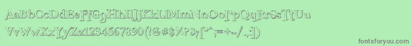 FreebooterShadow Font – Gray Fonts on Green Background