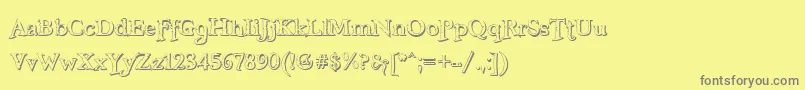 FreebooterShadow Font – Gray Fonts on Yellow Background