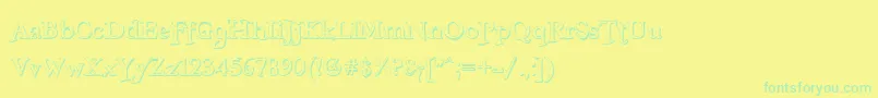 FreebooterShadow Font – Green Fonts on Yellow Background