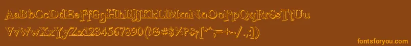 FreebooterShadow Font – Orange Fonts on Brown Background