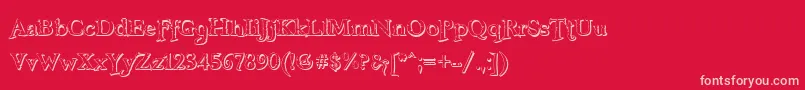 FreebooterShadow Font – Pink Fonts on Red Background