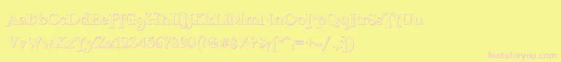 FreebooterShadow-Schriftart – Rosa Schriften auf gelbem Hintergrund